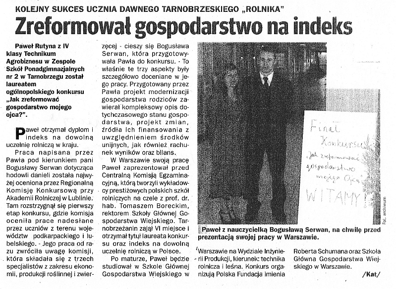 Zreformowal gospodarstwo na indeks Echo Dnia 2008-05-17.jpg